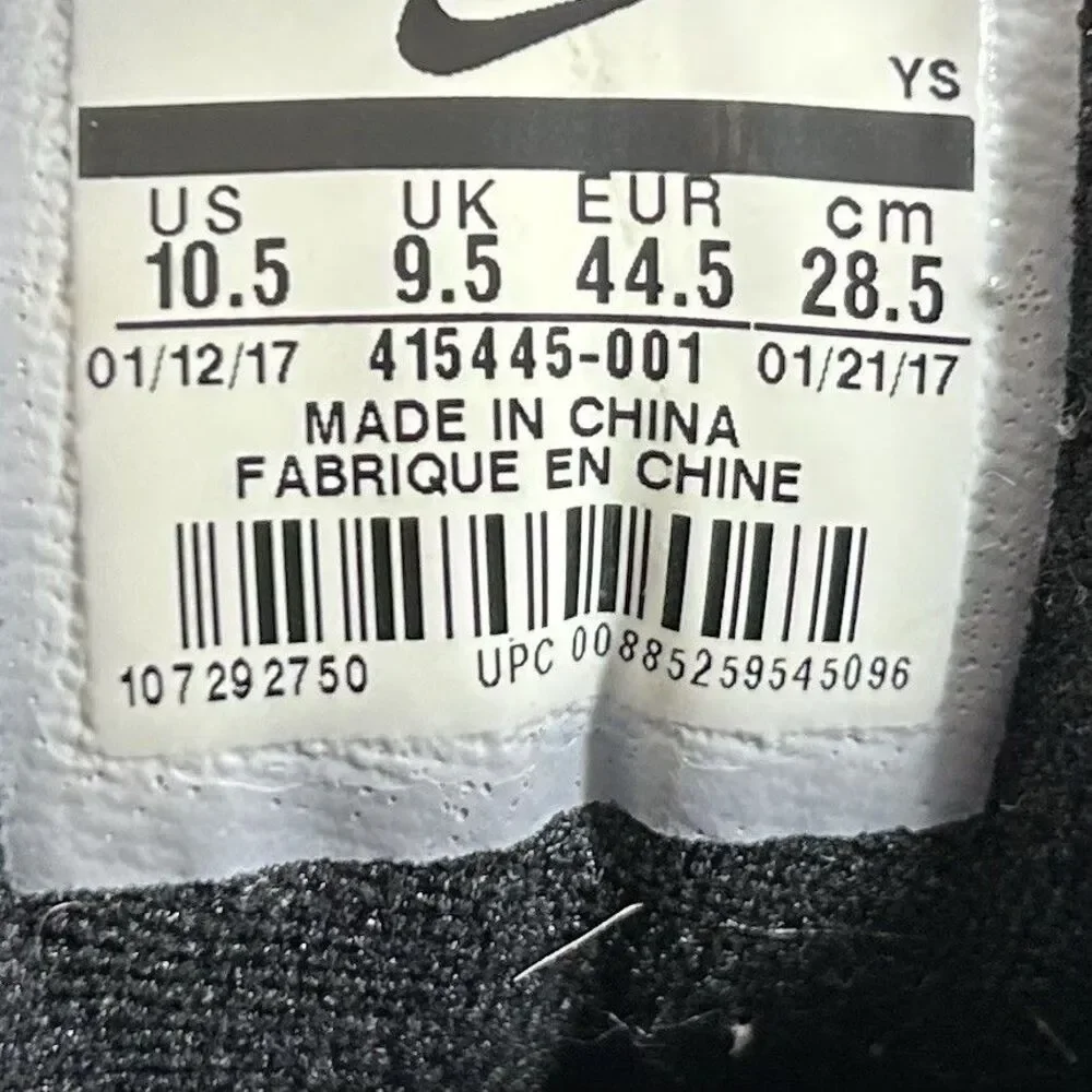Nike Air Monarch IV Men's Size 10.5 Triple Black Athletic Walking Dad Shoes Used